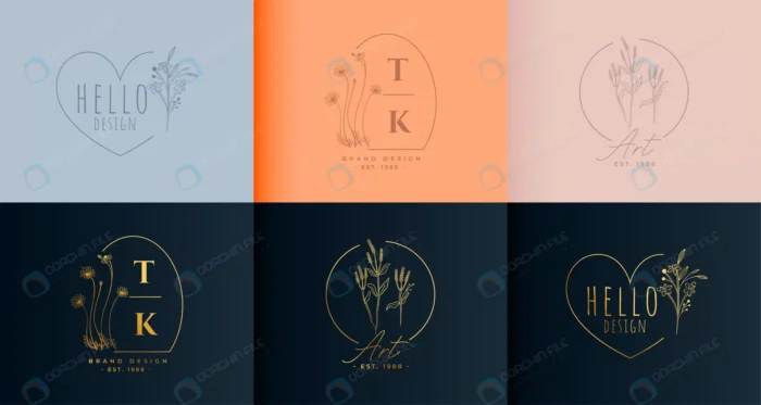 stylish monogram logos floral line minimalist sty crce8043f31 size2.60mb - title:لوگوی فلورال با فرمت وکتور - اورچین فایل - format:EPS - وکتور - sku:crce8043f31 - keywords: p_id:90245