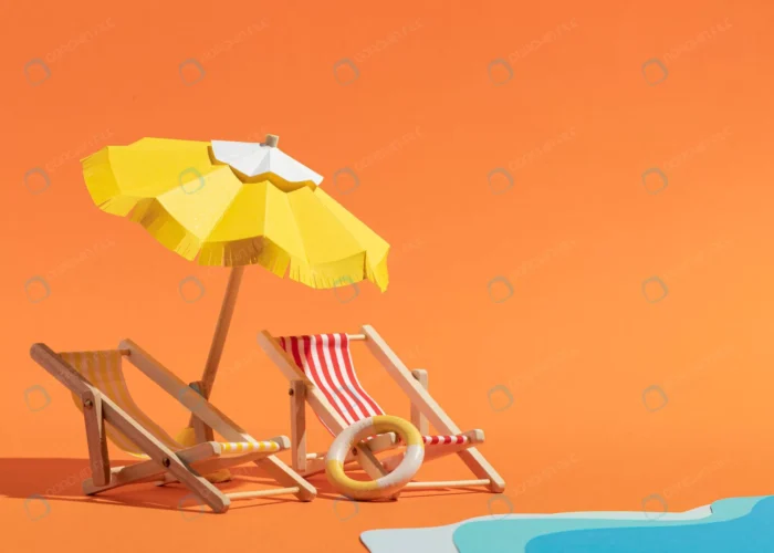 summer beach made from different materials crcb03f2d1c - title:عکس صندلی و چتر آفتابگیر در ساحل - اورچین فایل - format:JPG - استوک - sku:crcb03f2d1c - keywords: p_id:59349