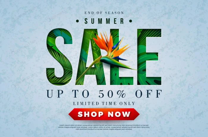 summer sale design with parrot flower tropical pa crcfe67bf12 size5.60mb - title:وکتور فروش محصول تابستانی - اورچین فایل - format:EPS - وکتور - sku:crcfe67bf12 - keywords:وکتور فروش محصول تابستانی p_id:104093