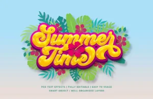 summer time 3d text style effect - title:Home - اورچین فایل - format: - sku: - keywords: p_id:18