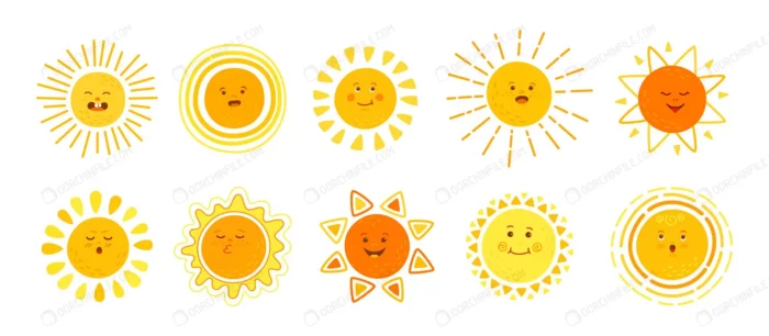 sun flat set hand drawn cute suns funny yellow ch crc7d449ca6 size3.06mb - title:وکتور کارتونی خورشید - اورچین فایل - format:EPS - وکتور - sku:crc7d449ca6 - keywords:وکتور کارتونی خورشید, وکتور, خورشید, فایل تکی, کاراکتر p_id:94473