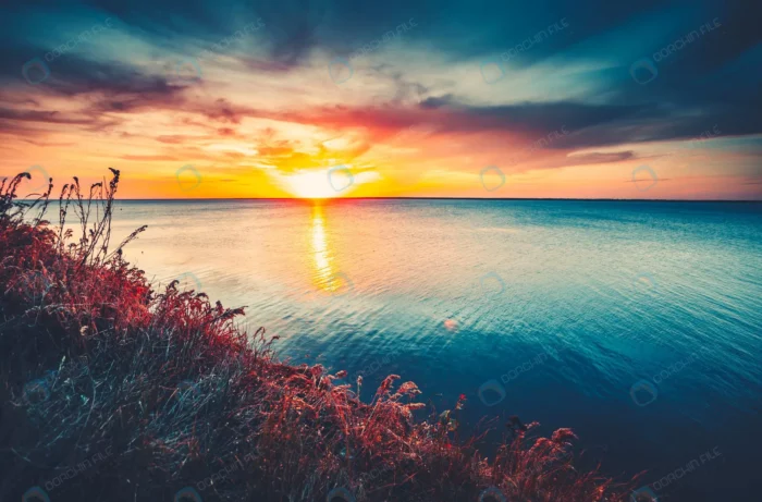 sunset sky background natural sunset sunrise ocea crcbfb442c2 - title:منظره اقیانوس در غروب آفتاب - اورچین فایل - format:JPG - استوک - sku:crcbfb442c2 - keywords: p_id:63137