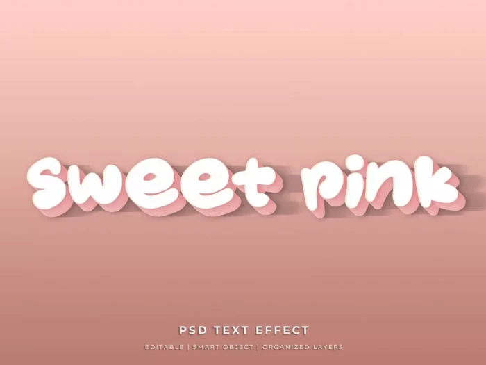 sweet pink 3d text effect - title:دانلود تکست افکت سه بعدی کارتونی کودکانه با تم صورتی - اورچین فایل - format:PSD - فتوشاپ - sku:5084 - keywords: p_id:30708