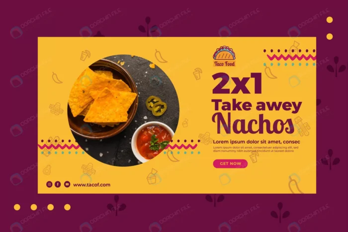 taco food restaurant banner template crc30da07fa size1.01mb - title:قالب آماده بنر رستوران - اورچین فایل - format:EPS - وکتور - sku:crc30da07fa - keywords: p_id:89507