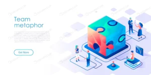 team metaphor isometric landing page template crc9059566f size8.90mb - title:Home - اورچین فایل - format: - sku: - keywords: p_id:18