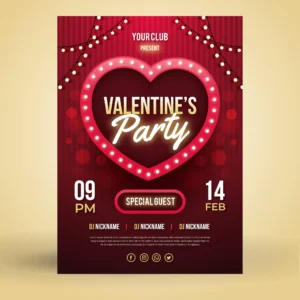 template flat valentine s day party flyer - title:Home - اورچین فایل - format: - sku: - keywords: p_id:18