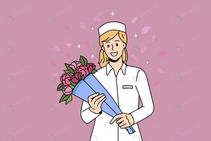 thank you doctor nurses concept smiling woman doc crc6e29fa4c size1.71mb 1 - title:وکتور پرستار گل به دست - اورچین فایل - format:EPS - وکتور - sku:crc6e29fa4c - keywords: p_id:54971
