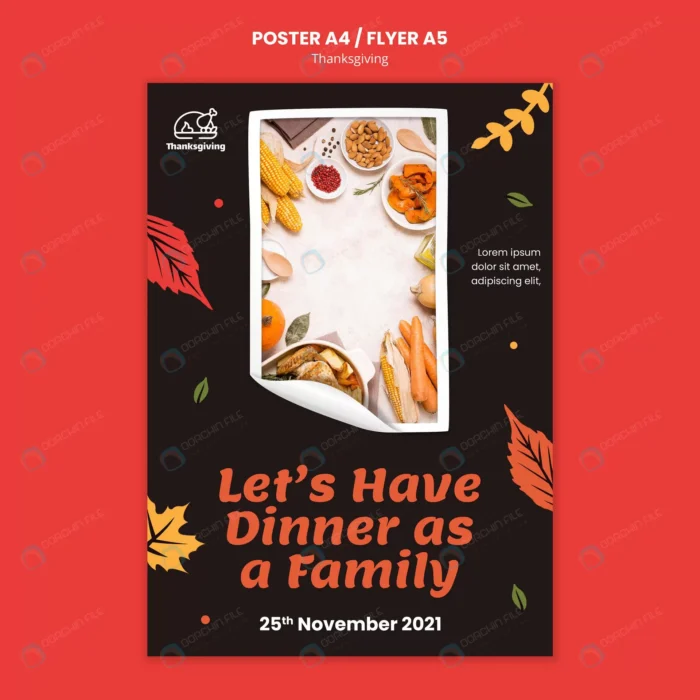 thanksgiving day poster template with autumn leav crc42efed96 size13.44mb - title:قالب آماده فلایر با فرمت PSD - اورچین فایل - format:PSD - فتوشاپ - sku:crc42efed96 - keywords: p_id:82537