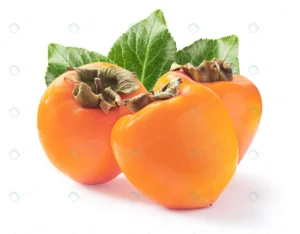 three ripe juicy persimmons with green leaves iso crc877d9924 size4.09mb 3900x3040 1 - title:Home - اورچین فایل - format: - sku: - keywords: p_id:18