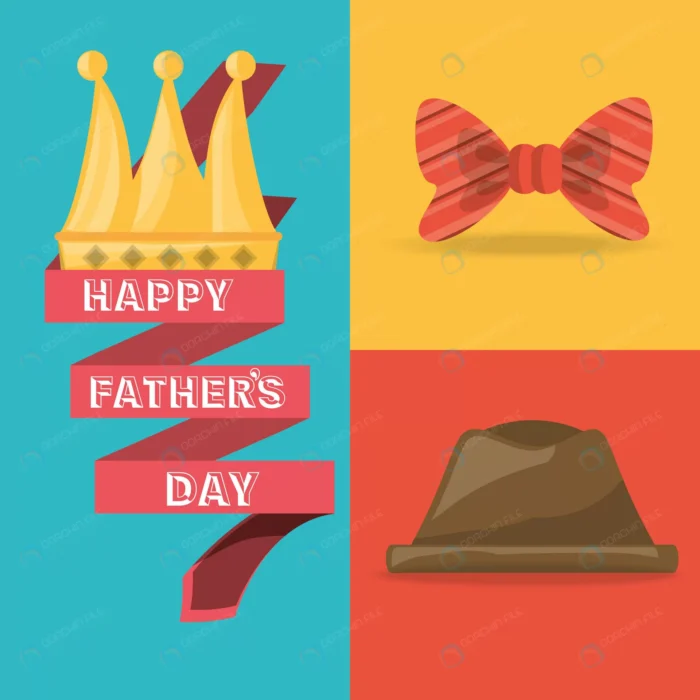 tie bow hat ribbon with fathers day crca04fc640 size2.13mb 1 - title:تبریک روز پدر با تاج - اورچین فایل - format:EPS - وکتور - sku:crca04fc640 - keywords: p_id:43394