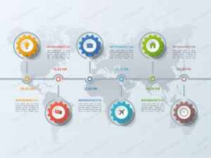 timeline business infographic template with gears crcc2141fba size4.81mb - title:Home - اورچین فایل - format: - sku: - keywords: p_id:18