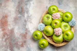 top view fresh green apples inside basket crc628742af size13.19mb 5600x3733 1 - title:Home - اورچین فایل - format: - sku: - keywords: p_id:18