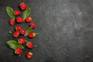 top view fresh red strawberries dark grey table b crc4da9a839 size10.97mb 5760x3840 - title:Home - اورچین فایل - format: - sku: - keywords: p_id:18