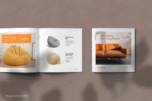 top view square brochure catalog mockup with shad crcc984397e size56.98mb - title:Home - اورچین فایل - format: - sku: - keywords: p_id:18