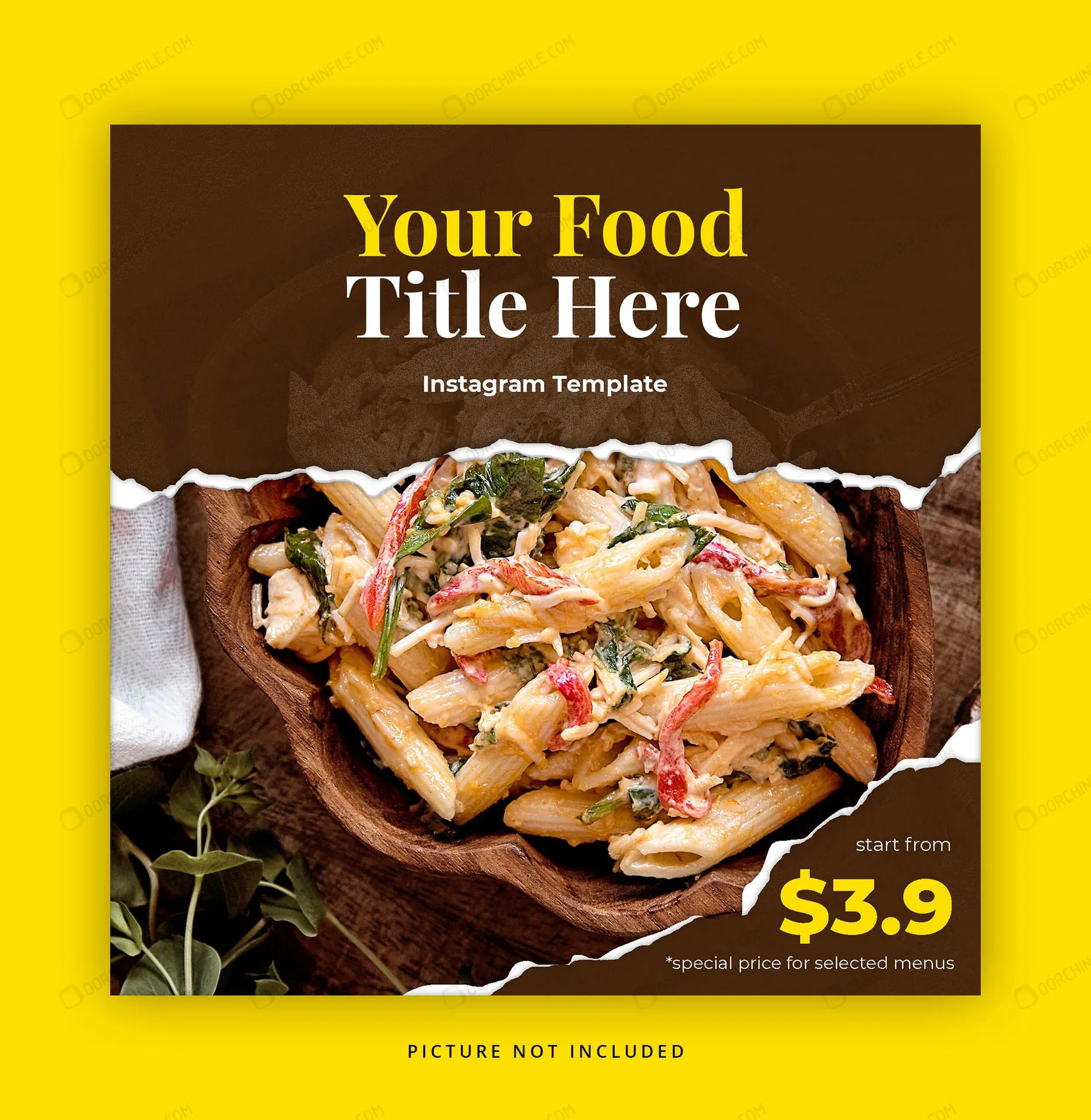 torn paper instagram social media template crc29a63d9a size4.81mb - title:قالب پست اینستاگرام غذای رستوران - اورچین فایل - format:PSD - فتوشاپ - sku:crc29a63d9a - keywords:قالب پست اینستاگرام غذای رستوران p_id:105379