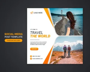 travel agency social media post template 1 - title:Home - اورچین فایل - format: - sku: - keywords: p_id:18