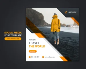 travel agency social media post template 2 - title:Home - اورچین فایل - format: - sku: - keywords: p_id:18