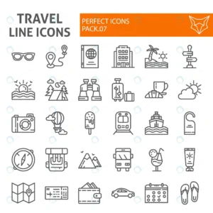 travel line icon set tourism collection rnd540 frp6770464 - title:Home - اورچین فایل - format: - sku: - keywords: p_id:18