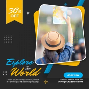 travel social media post banner template tour holiday vacation - title:Home - اورچین فایل - format: - sku: - keywords: p_id:18