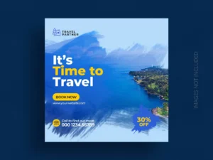 travel social media post banner template tour holiday vacation instagram post square flyer - title:Home - اورچین فایل - format: - sku: - keywords: p_id:18