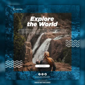 travel summer vacation square banner flyer template 1 - title:Home - اورچین فایل - format: - sku: - keywords: p_id:18