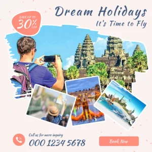 travel tour instagram post banner square flyer template - title:Home - اورچین فایل - format: - sku: - keywords: p_id:18