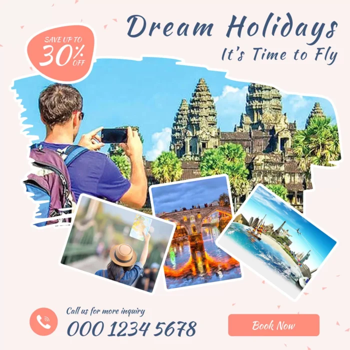 travel tour instagram post banner square flyer template - title:دانلود پست اینستاگرامی شیک ویژه تبلیغ تورهای مسافرتی در فرمت PSD - اورچین فایل - format:PSD - فتوشاپ - sku:4855 - keywords: p_id:30490