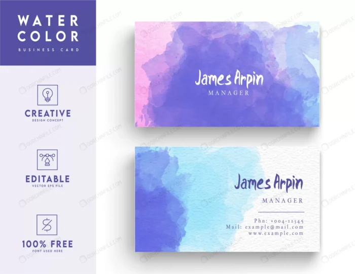 trendy watercolor business card identity card des crc7fccdbf5 size11.69mb - title:کارت ویزیت تجاری سرمه ای و سفید - اورچین فایل - format:EPS - وکتور - sku:crc7fccdbf5 - keywords: p_id:93079
