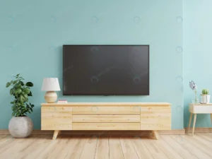 tv cabinet mounted living room with blue wall 3d crc3863e41f size4.90mb 4000x3000 - title:Home - اورچین فایل - format: - sku: - keywords: p_id:18