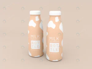 two milk bottle packaging mockup crce7282524 size53.27mb 1 - title:Home - اورچین فایل - format: - sku: - keywords: p_id:18