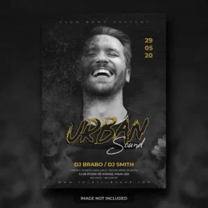 urban night music festival flyer or party poster template - title:Home - اورچین فایل - format: - sku: - keywords: p_id:18