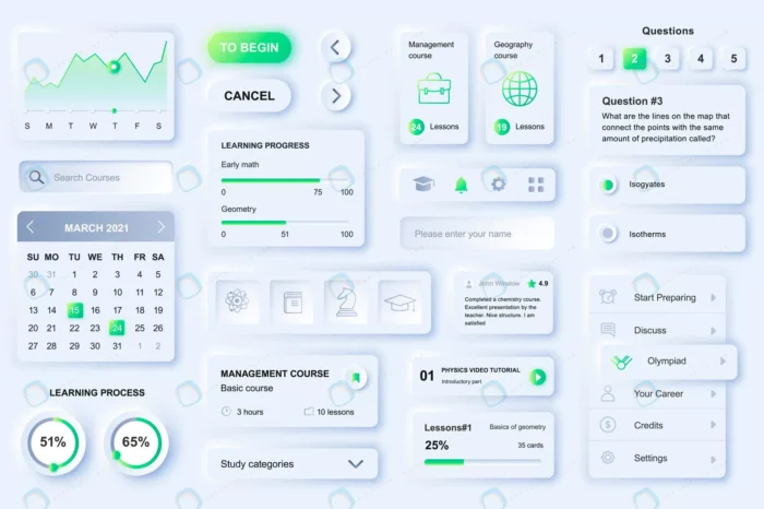 user interface elements distant learning mobile a crc70c24ed6 size6.04mb - title:رابط کاربری نئومورفیسم با تم سبز - اورچین فایل - format:EPS - وکتور - sku:crc70c24ed6 - keywords: p_id:88797