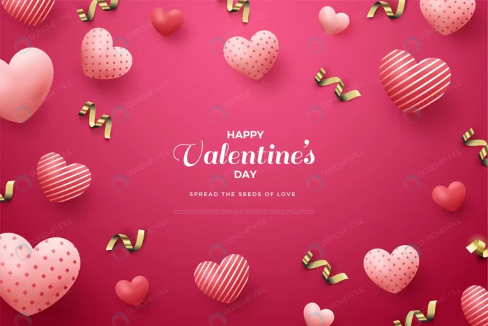 valentine s day background with 3d love balloons crc84280ac5 size9.97mb - title:دانلود طرح ویژه تبریک روز ولنتاین با قلب های سه بعدی - اورچین فایل - format:EPS - وکتور - sku:crc84280ac5 - keywords: p_id:32391