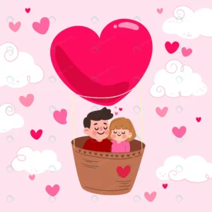 valentine s day background with couple hot air ba crc33e76e60 size942.25kb - title:Home - اورچین فایل - format: - sku: - keywords: p_id:18