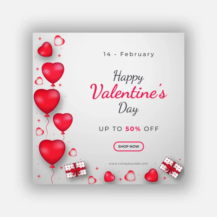 valentine s day banner social media post template crce81ab651 size2.38mb - title:دانلود طرح ولنتاین مناسب تخفیف ویژه با فرمت وکتور - اورچین فایل - format:EPS - وکتور - sku:crce81ab651 - keywords: p_id:34363