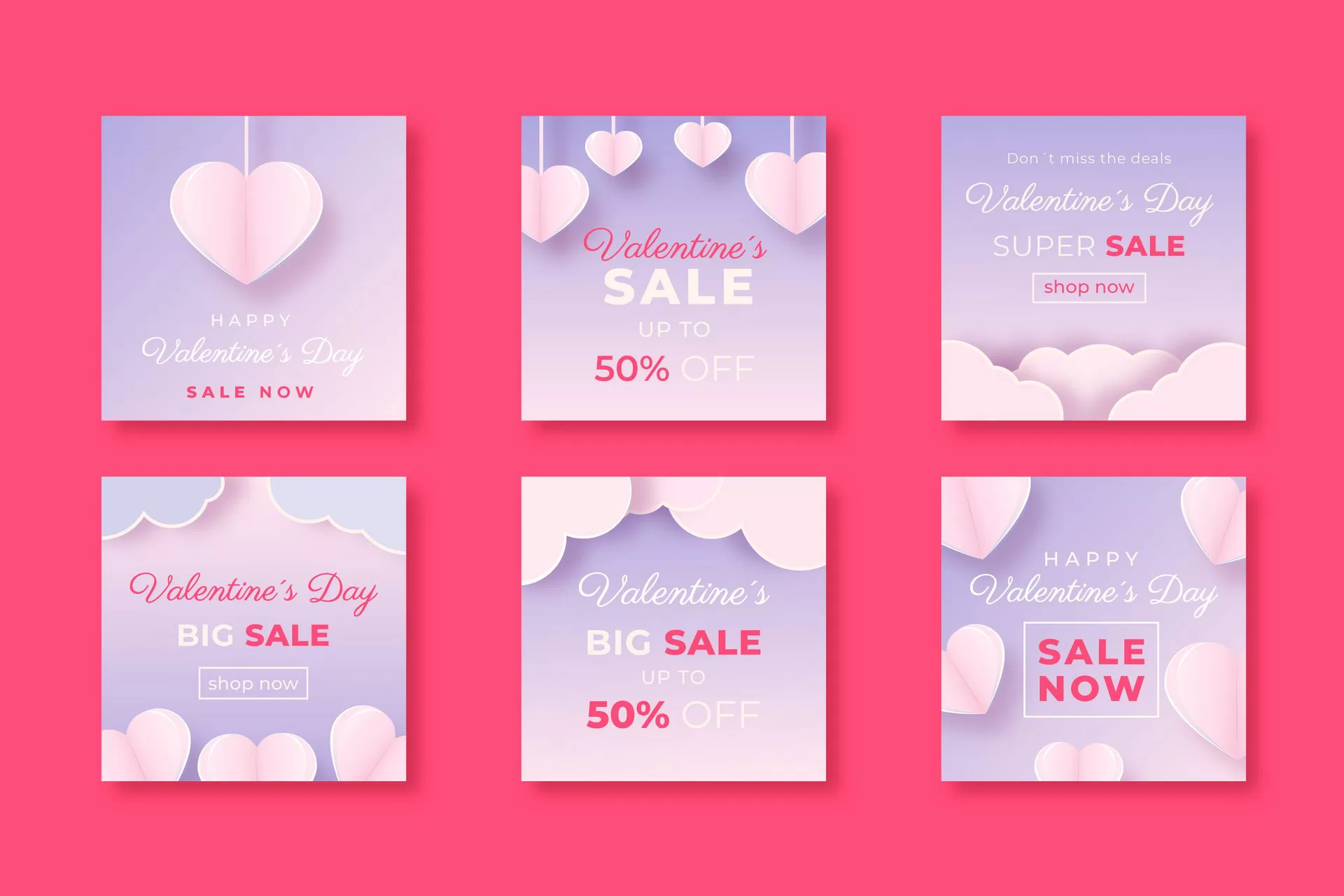 valentine s day sale instagram posts collection p crc58516ec5 size2.09mb - title:وکتور مجموعه پست اینستاگرام مناسب فروش روز ولنتاین - اورچین فایل - format:EPS - وکتور - sku:crc58516ec5 - keywords: p_id:34441