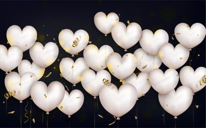 valentines day background with white heart balloo crcf4384b13 size28.48mb - title:مجموعه بادکنک سفید قلبی - اورچین فایل - format:EPS - وکتور - sku:crcf4384b13 - keywords: p_id:100549