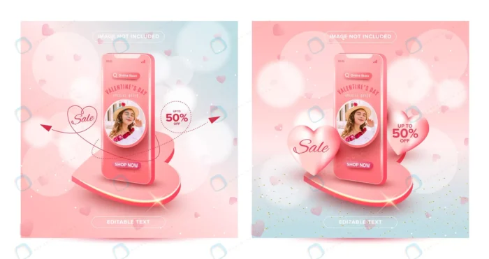 valentines day online shopping promotion concept crc7a6c4604 size8.47mb - title:دانلود وکتور قالب آماده فروشگاه آنلاین ویژه ولنتاین - اورچین فایل - format:EPS - وکتور - sku:crc7a6c4604 - keywords: p_id:34489
