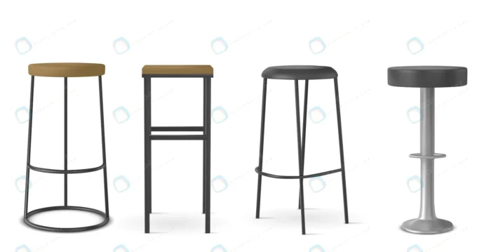 various shapes chairs realistic illustration set. crcc651586b size928.3kb 1 - title:مجموعه وکتور غیر فلت سه بعدی چهارپایه و صندلی تکی - اورچین فایل - format:EPS - وکتور - sku:crcc651586b - keywords: p_id:47224