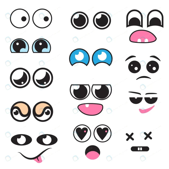vector cute cartoon eyes mouths muzzle set rnd245 frp20032113 - title:مجموعه وکتور کارتونی چشم - اورچین فایل - format:EPS - وکتور - sku:frp20032113 - keywords: p_id:75069