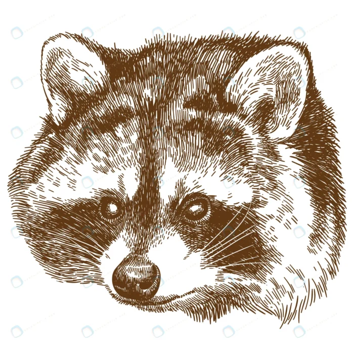 vector engraving drawing illustration raccoon pro crc606afc37 size9.35mb 1 - title:وکتور طراحی چهره راکون - اورچین فایل - format:EPS - وکتور - sku:crc606afc37 - keywords: p_id:52112