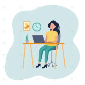 vector flat illustration workplace office girl is crc85d0fa5d size0.50mb - title:Home - اورچین فایل - format: - sku: - keywords: p_id:18