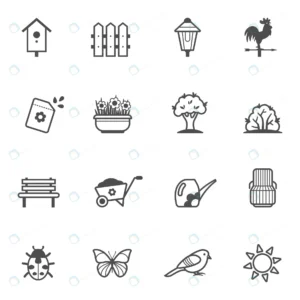 vector icon set garden tools accessories rnd245 frp31525421 - title:Home - اورچین فایل - format: - sku: - keywords: p_id:18