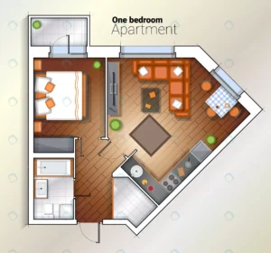 vector modern one bedroom apartment top view illu crc29ebbd86 size8.44mb 1 - title:Home - اورچین فایل - format: - sku: - keywords: p_id:18