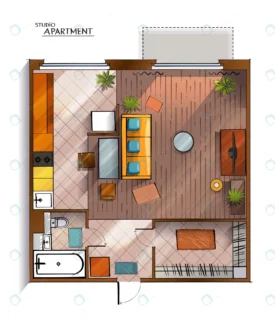 vector modern studio apartment top view illustrat crcf8750ce4 size3.95mb 1 - title:Home Main - اورچین فایل - format: - sku: - keywords: p_id:18