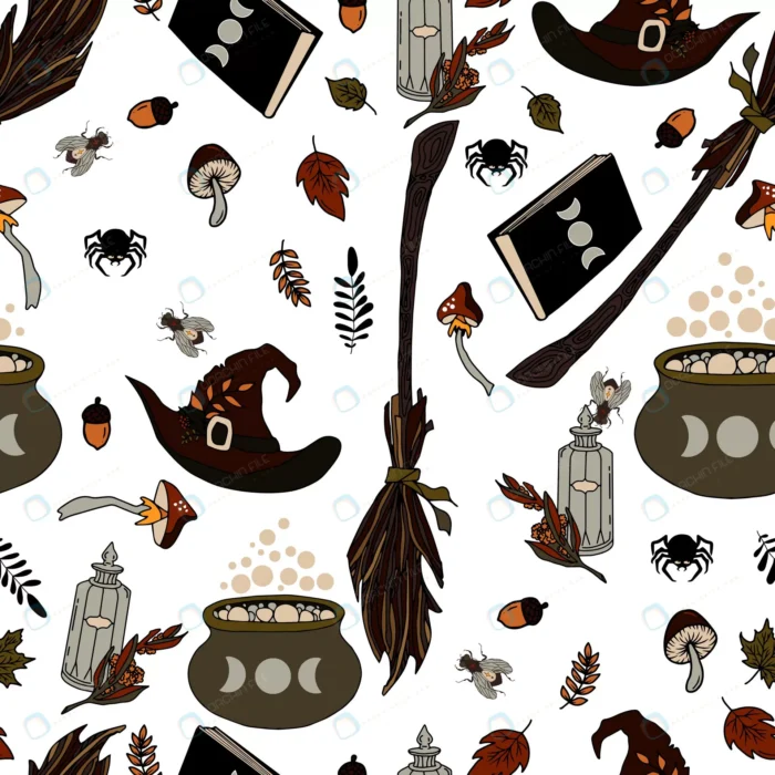 vector seamless pattern halloween eps doodle potio rnd323 frp29474215 - title:پترن سیم لس جشن هالووین با فرمت وکتور - اورچین فایل - format:EPS - وکتور - sku:frp29474215 - keywords: p_id:68244