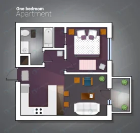 vector top view illustration modern one bedroom a crc700d9b47 size4.86mb - title:Home Main - اورچین فایل - format: - sku: - keywords: p_id:18