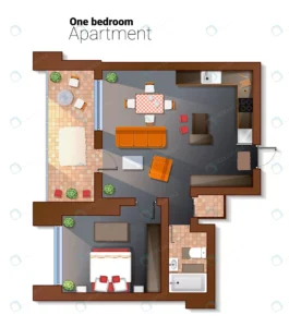 vector top view illustration modern one bedroom a crc8f189b3a size4.14mb 1 - title:Home - اورچین فایل - format: - sku: - keywords: p_id:18