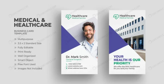 vertical medical healthcare business card crcee7b20ad size2.55mb - title:تمپلیت کارت ویزیت عمودی دندانپزشکی - اورچین فایل - format:EPS - وکتور - sku:crcee7b20ad - keywords: p_id:92173