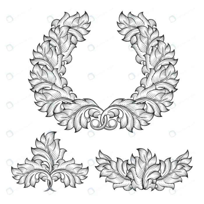 vintage baroque floral leaf scroll ornament engra crc19235f74 size5.56mb - title:مجموعه وکتور گل و بوته تزئینی سبک قدیمی - اورچین فایل - format:EPS - وکتور - sku:crc19235f74 - keywords: p_id:85005